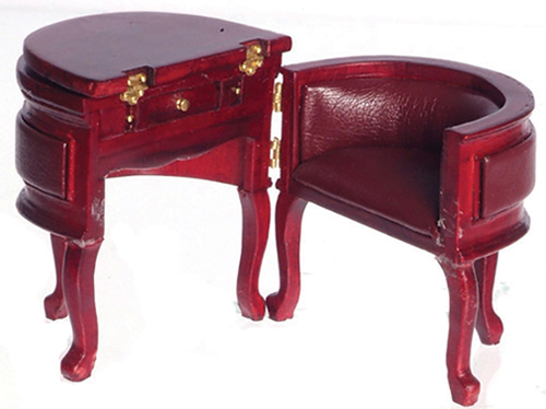 Chadwick Desk, Red, Mahogany